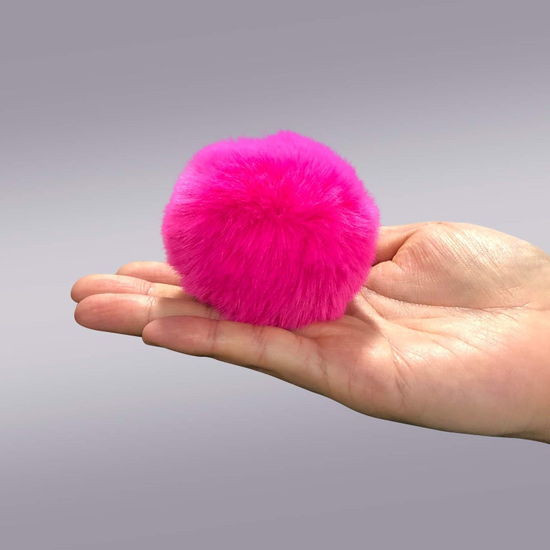 Cityelf Cute Faux Rabbit Fur Ball Pom Pom Keychain Car Key Ring Handbag Tote Bag Pendant Purse Charm (Rose) - Image 3